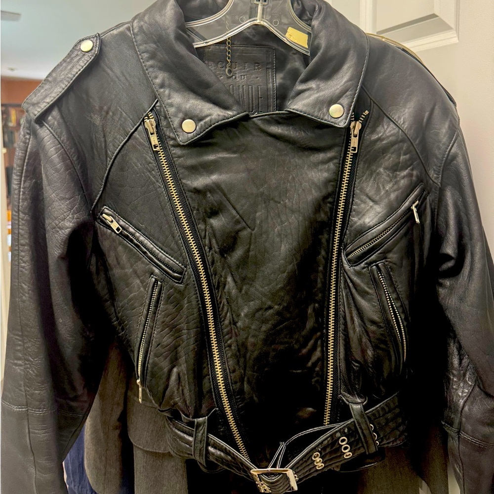 Vintage Ladies Leather Biker Jacket